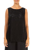 Sleeveless Black Devoré Feather Silk Top 1