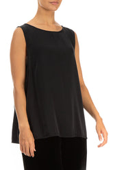 Sleeveless Black Silk Top 3