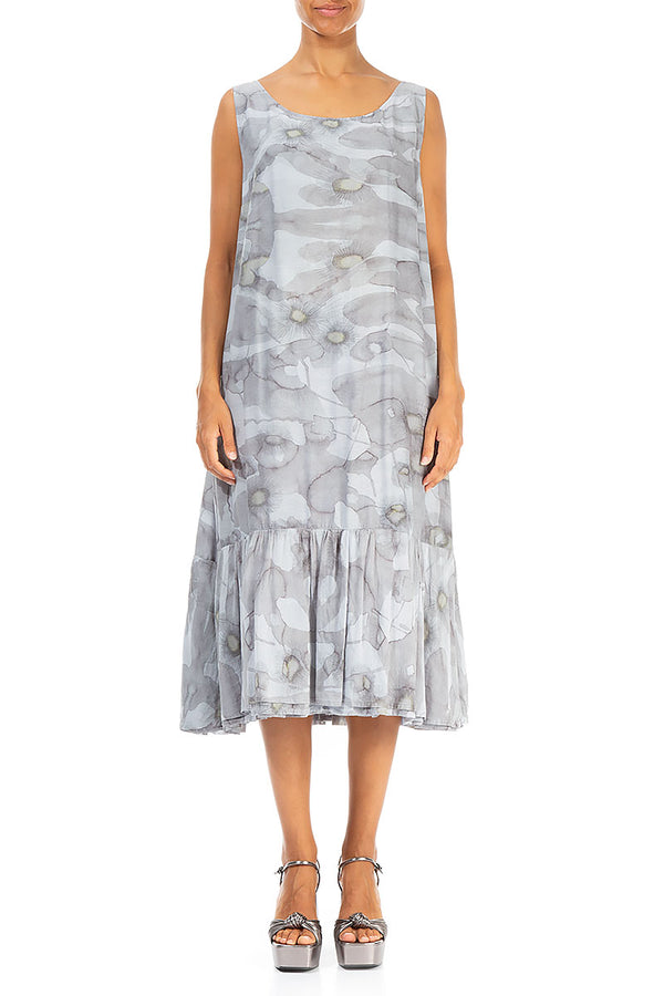 Sleeveless Camomile Soft Lavender Silk Cotton Dress 1