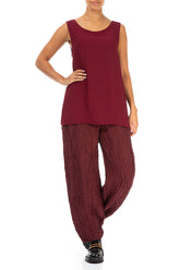 Sleeveless Claret Viscose Top 4