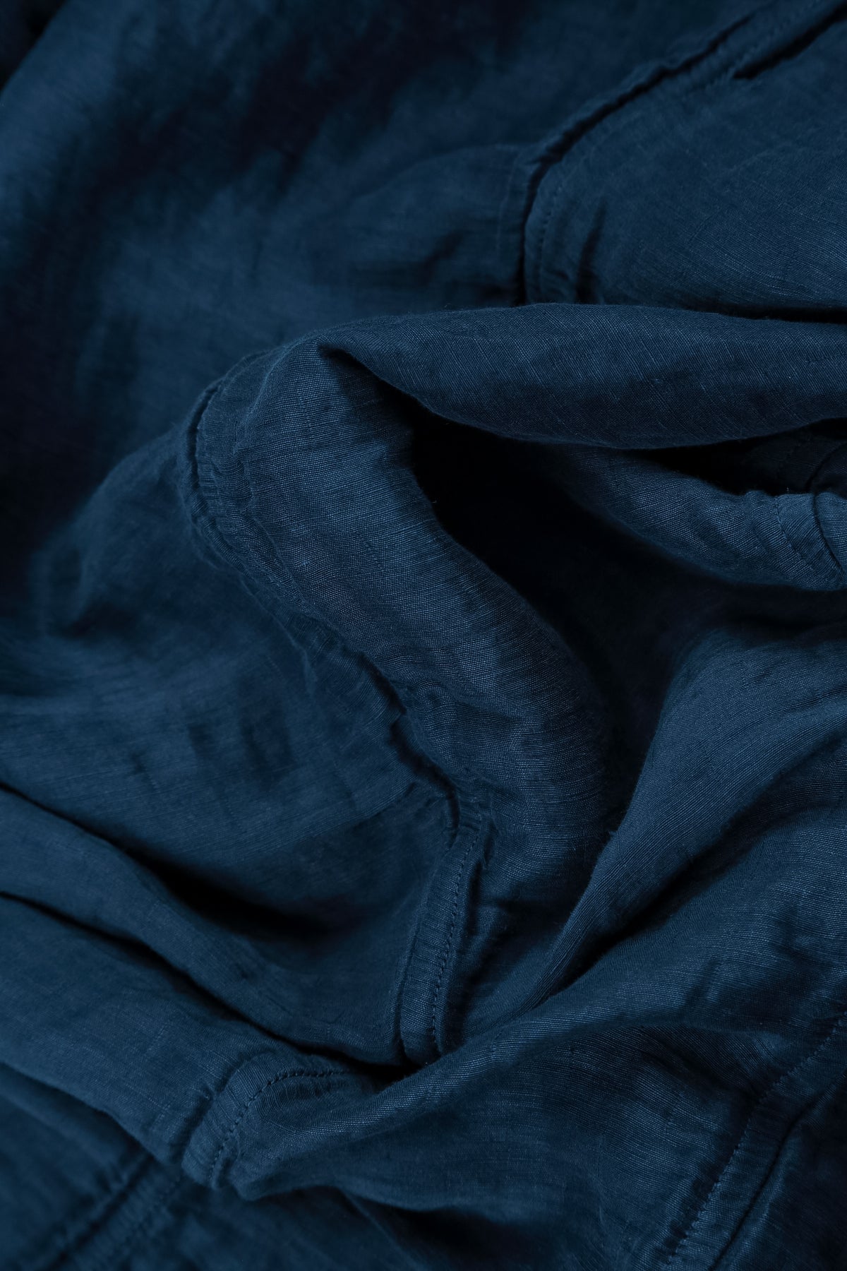 Sleeveless Crinkled Royal Blue Silk Linen Tunic 5