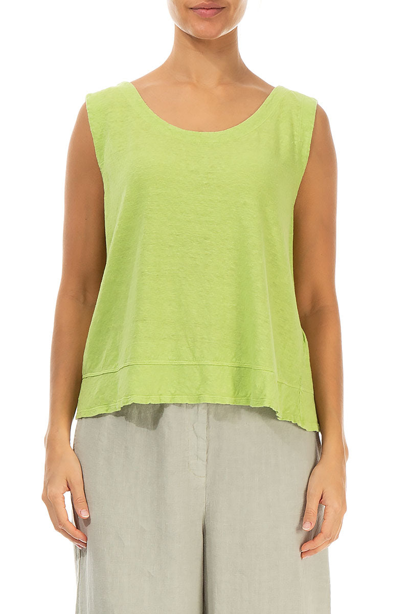 Sleeveless Lime Linen Jersey Top 1