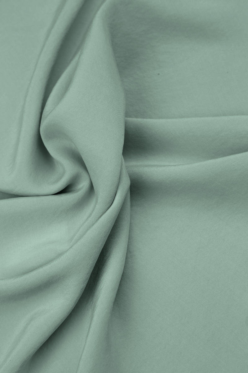 Sleeveless Longer Back Sage Silk Top