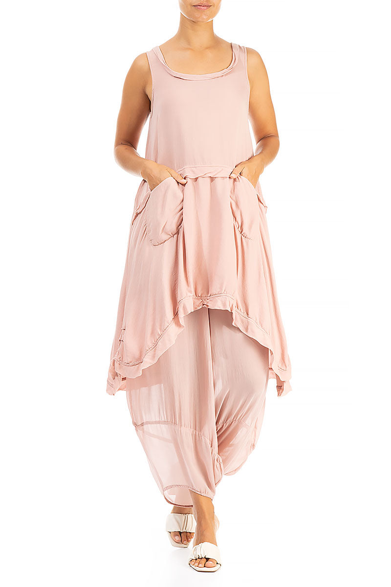Sleeveless Pink Silk Tunic 4