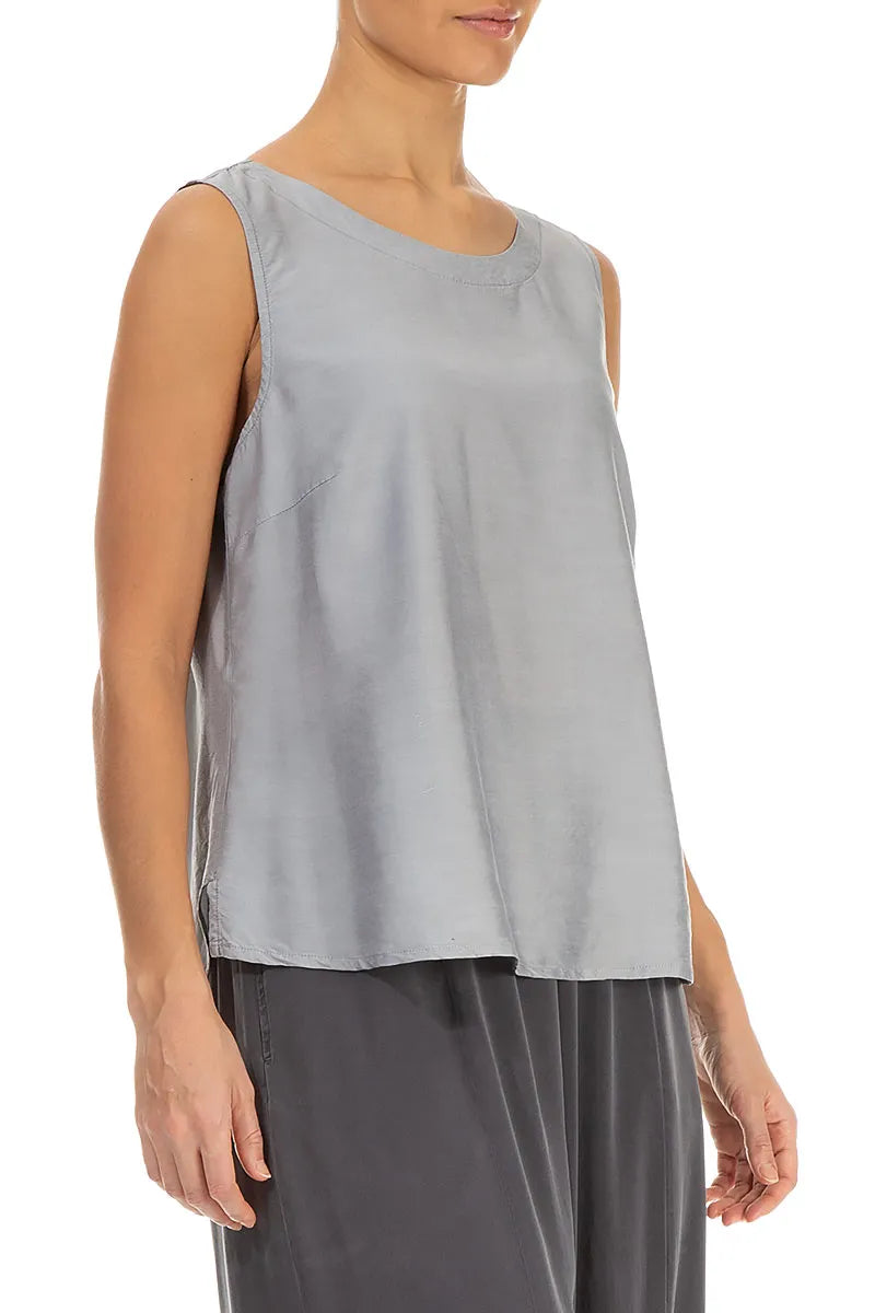 Sleeveless Silver Silk Bamboo Top 3