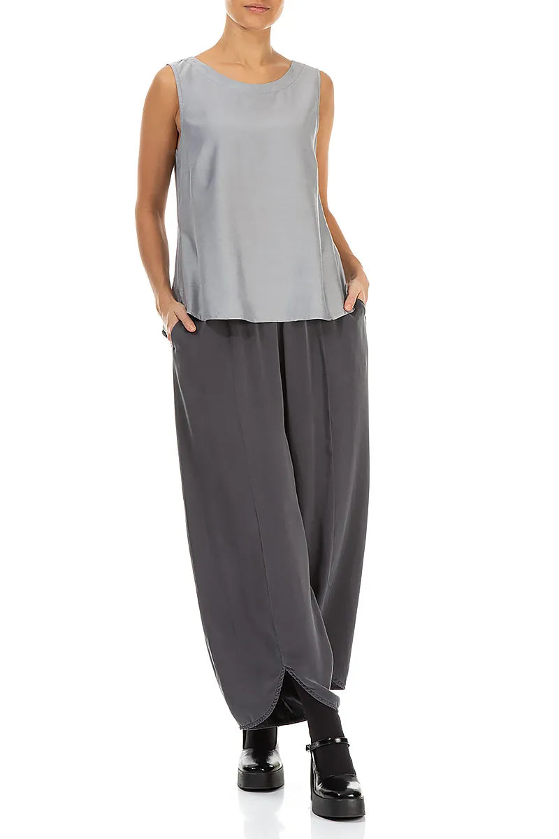 Sleeveless Silver Silk Bamboo Top 4