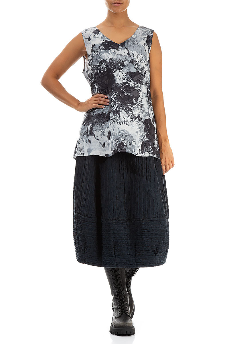 Sleeveless V-Neck Alabaster Silk Cotton Blouse 4