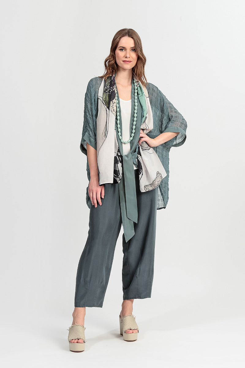 Slight Taper Graphite Pure Silk Trousers 6