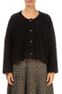 Snap Front Black Teddy Cotton Jacket 1