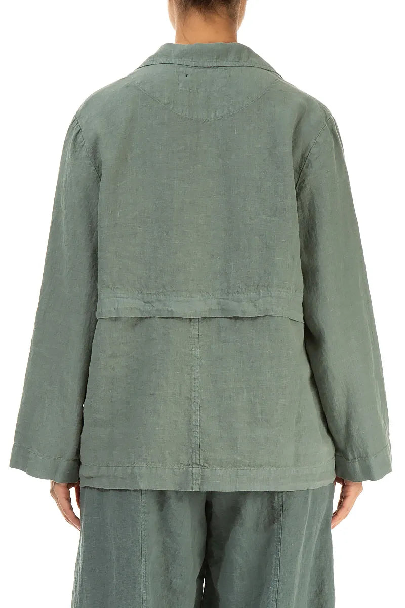 Softly Structured Sage Linen Jacket 2