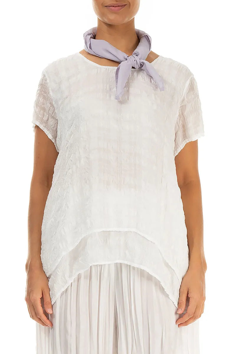 Quadratischer lila Seiden-Baumwoll-Schal