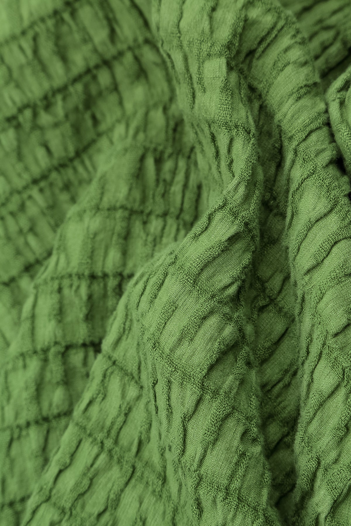 Square Neck Shamrock Green Textured Linen Tunic 5