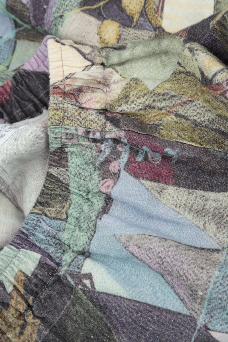 Straight Art Mosaic Linen Trousers 5