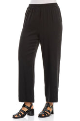 Straight Black Silk Trousers 3