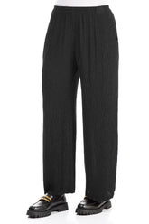 Straight Black Silk Viscose Trousers 3