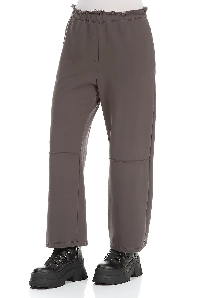 Straight Forest Brown Cotton Trousers 3