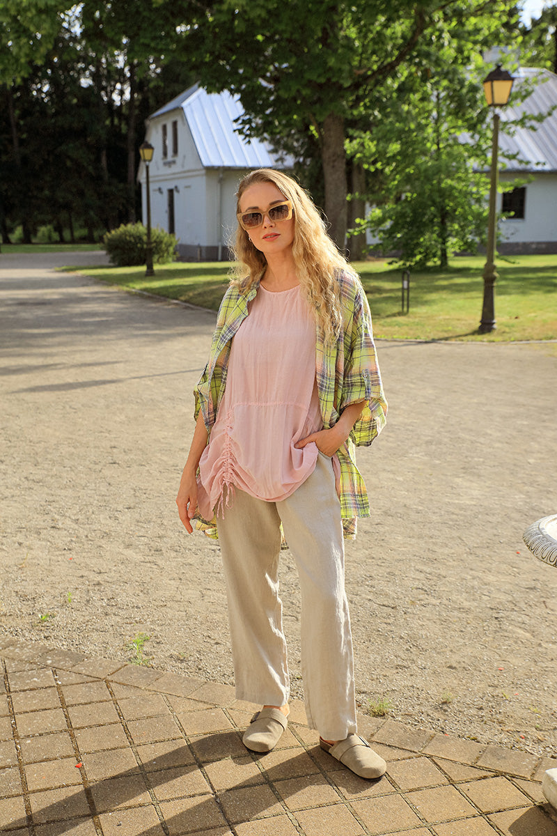 Straight Leg Natural Linen Trousers 6