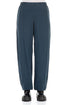Straight Navy Silk Linen Trousers 1