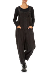 Strappy Black Linen Jumpsuit 4