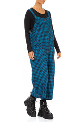 Strappy Blue Check Linen Jumpsuit 3