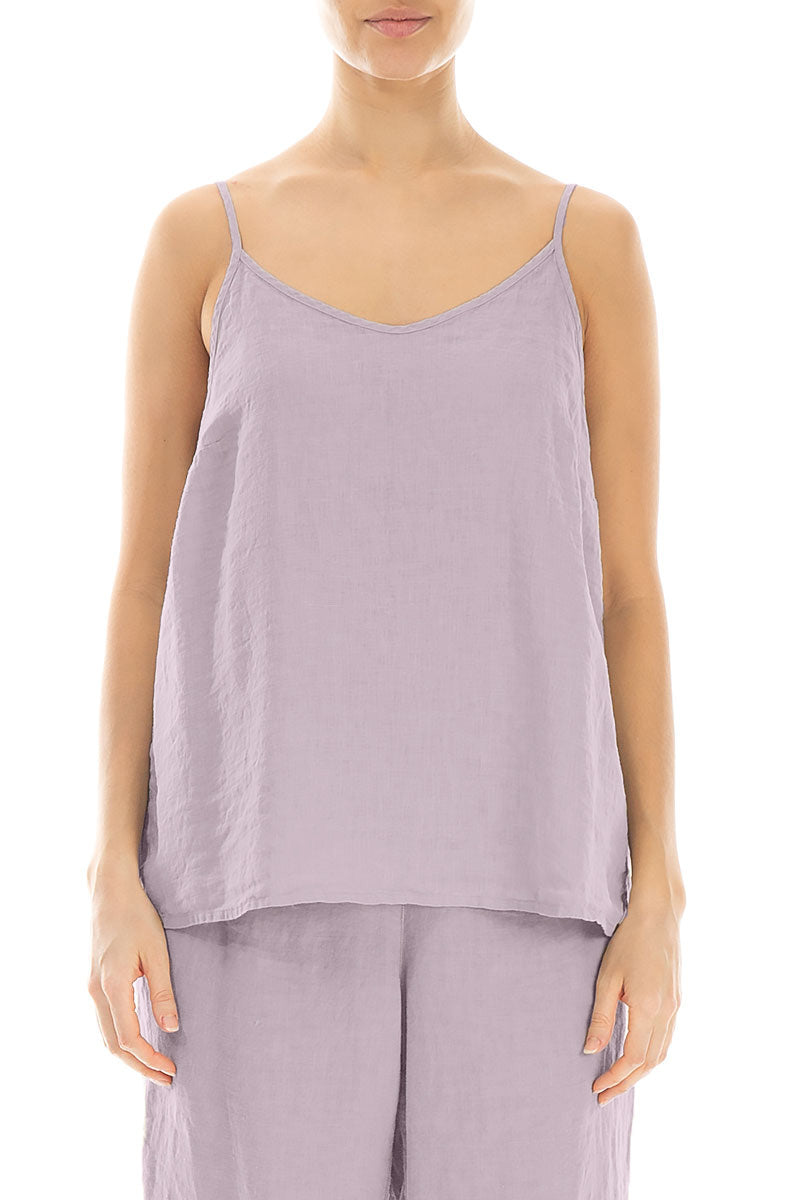Strappy Lilac Linen Camisole Top