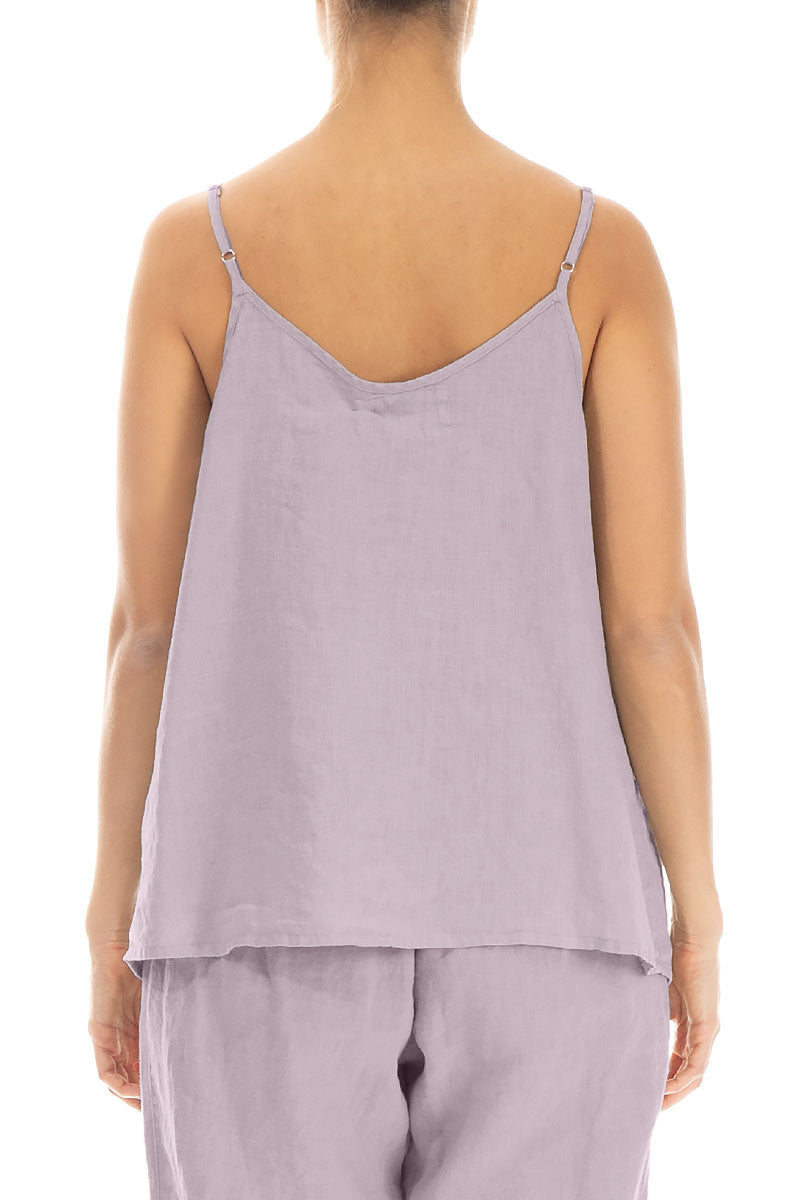 Strappy Lilac Linen Camisole Top