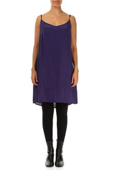 Strappy Royal Purple Silk Bamboo Dress 1