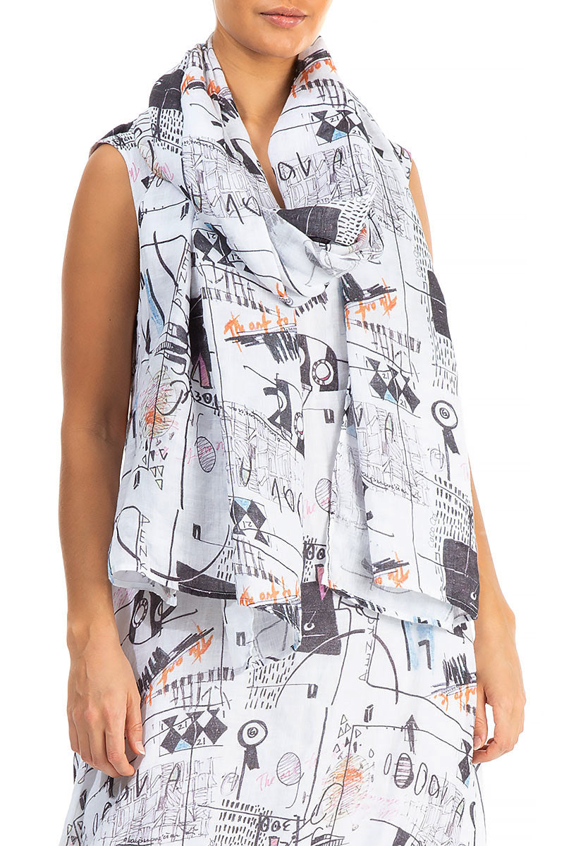 Street Art Gauze Linen Scarf 3
