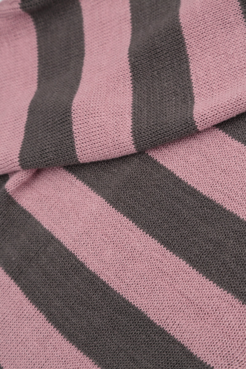Stripy Dual Mauve Pink Linen Jumper 5