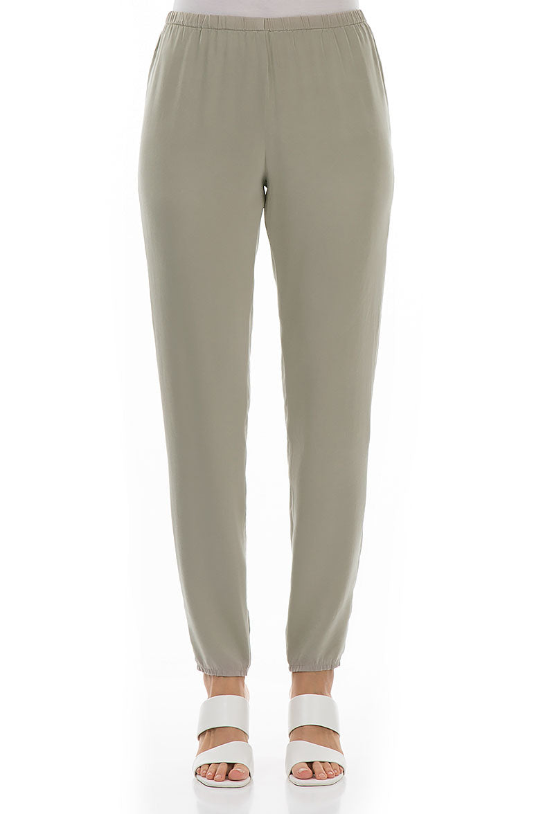 Stylish Olive Silk Leggings 1