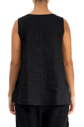 Sweetheart Neck Black Linen Top 2