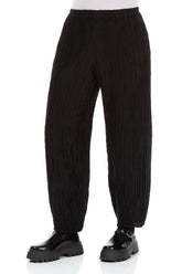 Taper Black Crinkled Trousers 3