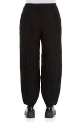 Taper Black Crinkled Trousers 2