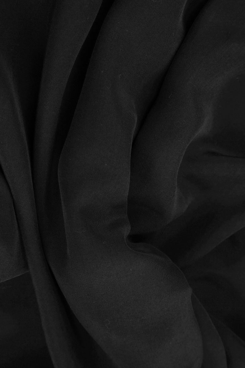 Taper Black Silk Bamboo Trousers 4