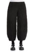 Taper Crinkled Black Silk Linen Trousers 1