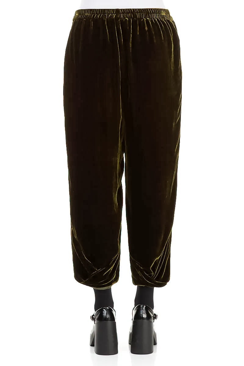 Pantalon fuselé en velours de soie Golden Sage