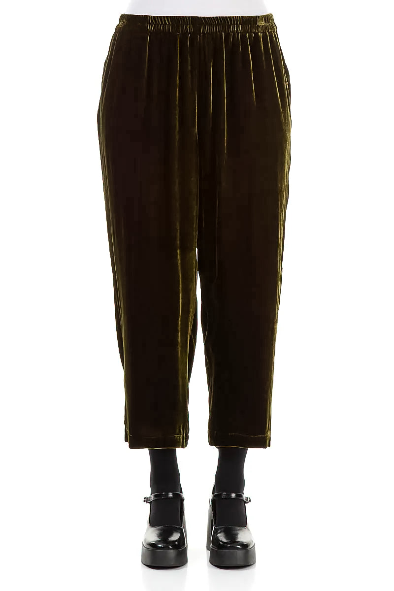 Pantalon fuselé en velours de soie Golden Sage