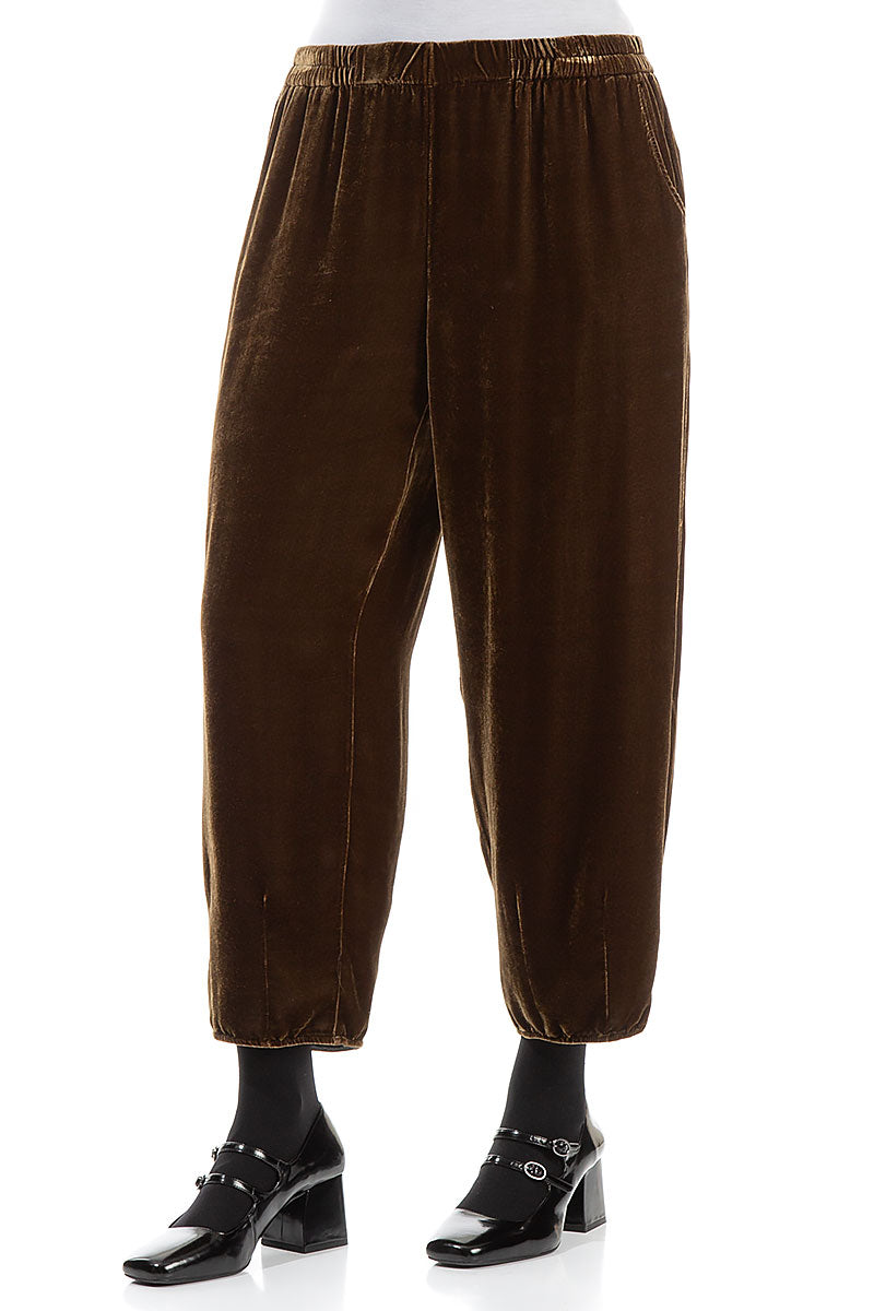 Taper Golden Sage Silk Velvet Trousers 3