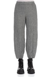 Taper Grey Mélange Linen Trousers 1
