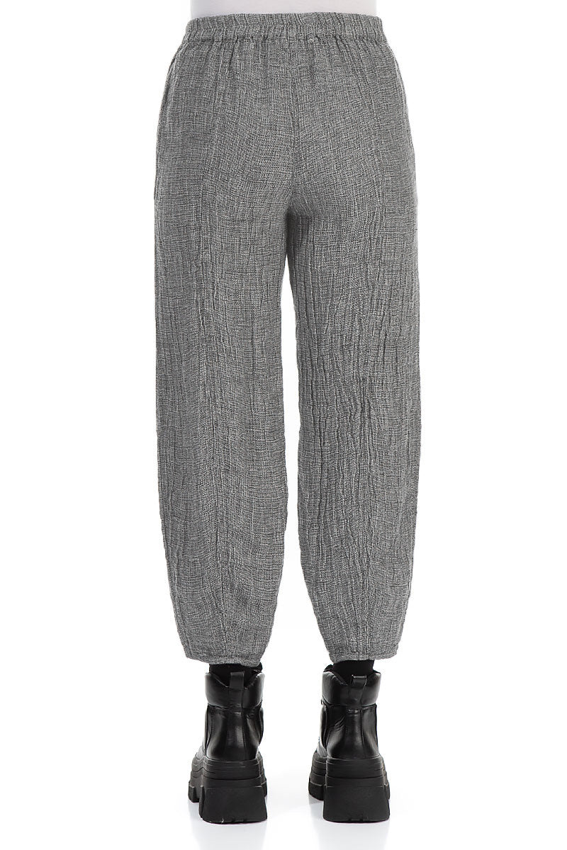 Taper Grey Mélange Linen Trousers 2