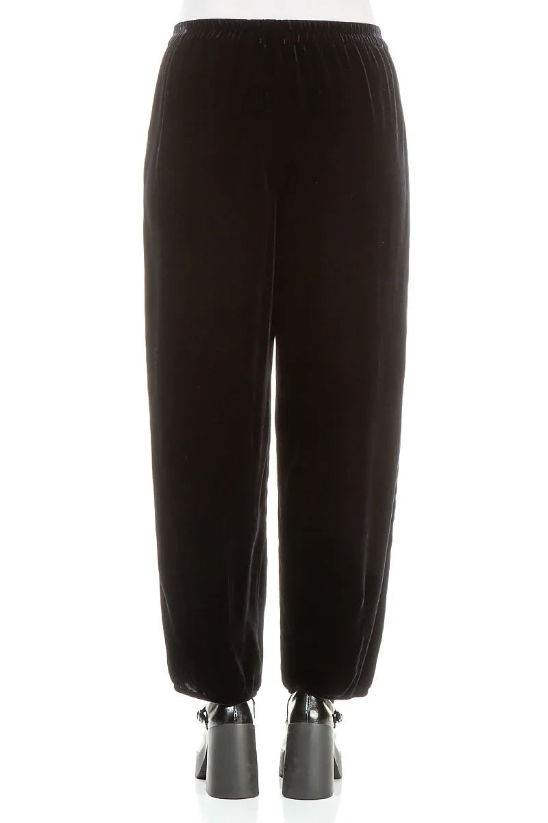 Pantalon fuselé en velours de soie bleu ardoise