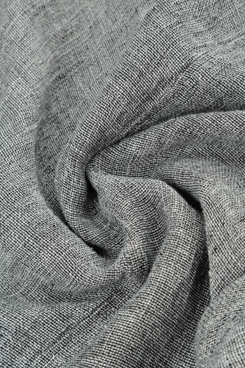 Tapered Grey Mélange Linen Trousers 5