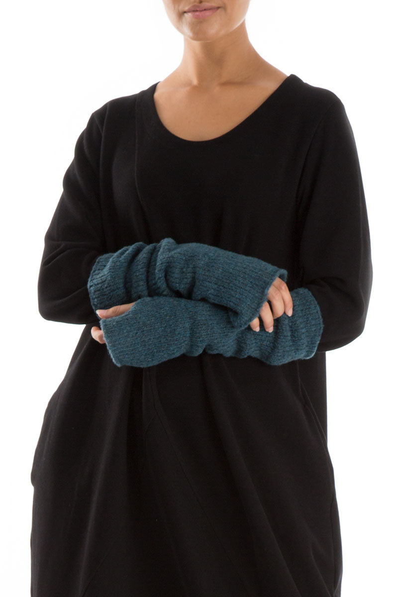 Teal Wool Wristlets 1