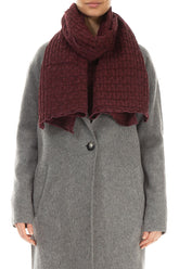 Textured Burgundy Linen Scarf 1