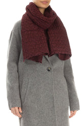 Textured Burgundy Linen Scarf 3