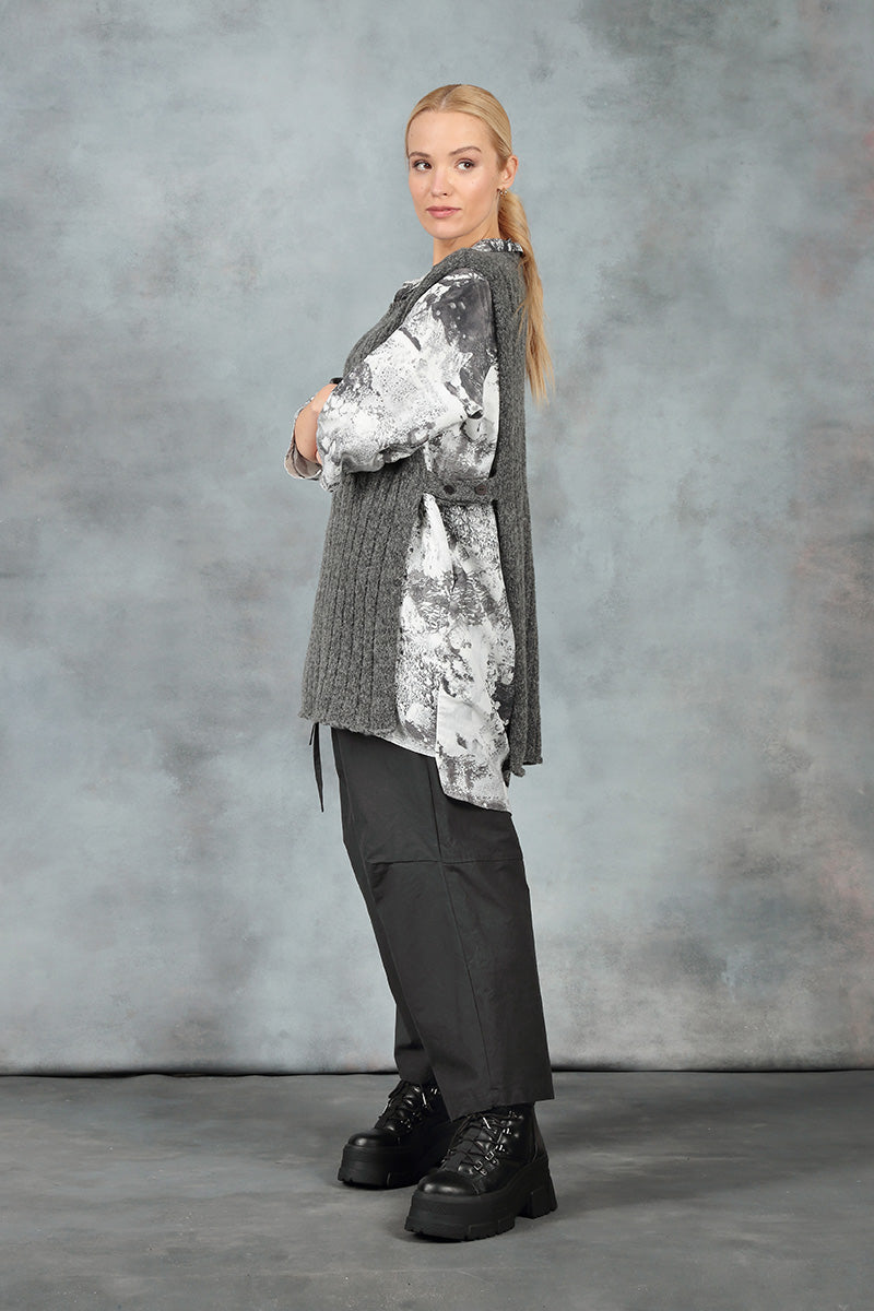 Tie Up Black Cotton Trousers 6