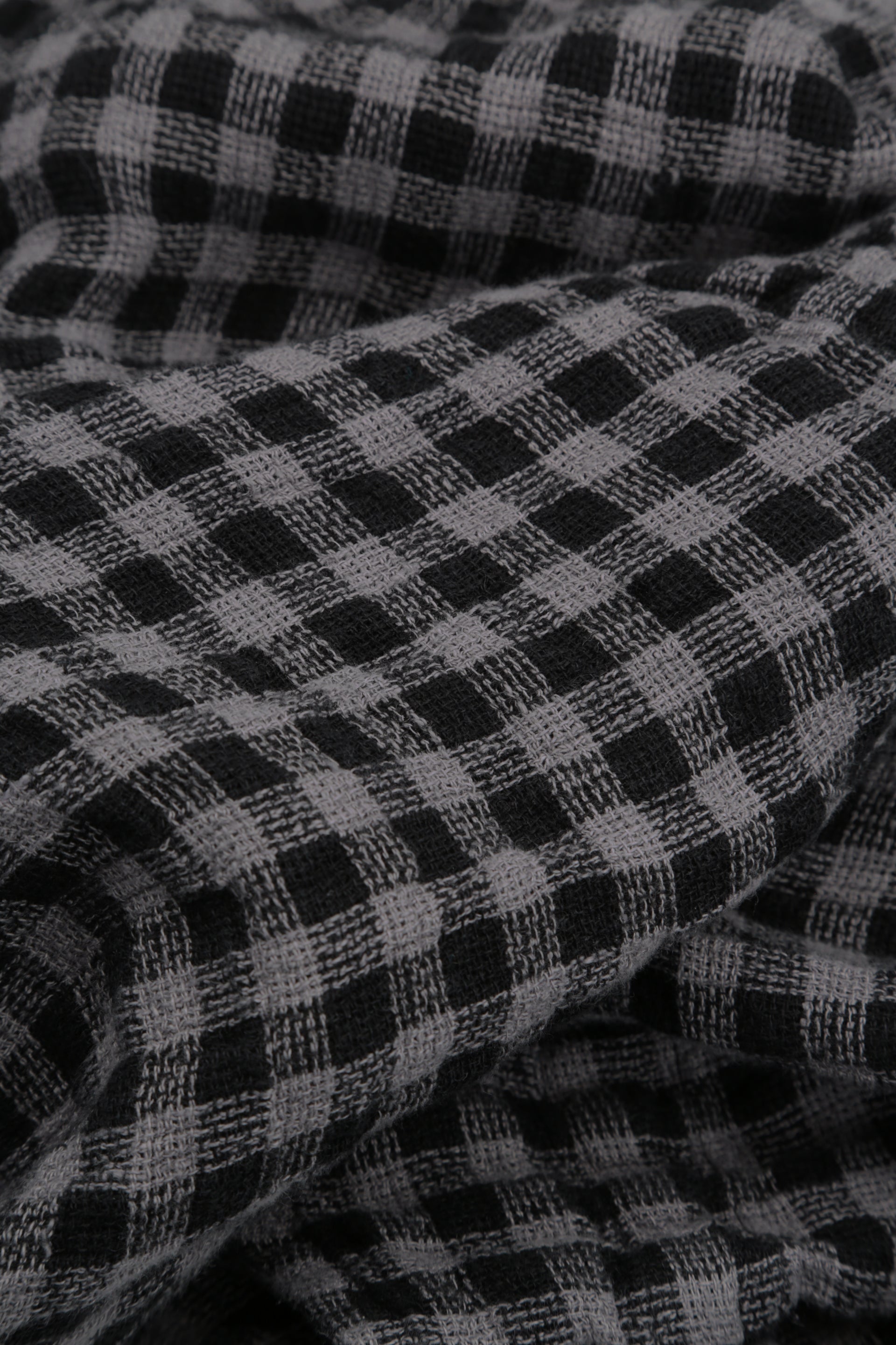 Tie Up Grey Check Linen Trousers 5