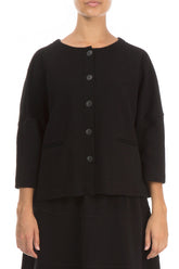 Trapeze Black Cotton Jersey Jacket 1