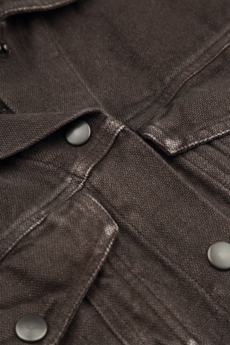 Truffle Off-Dye Linen Trucker Jacket 6
