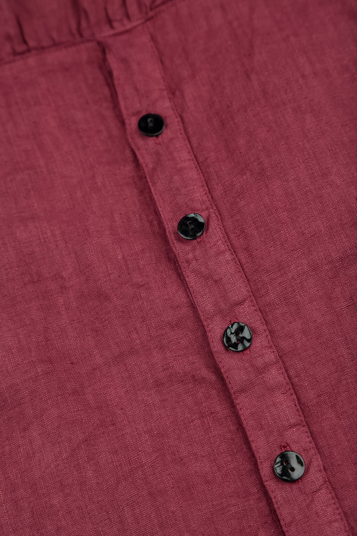 Tucks Decorated Antique Ruby Linen Dress 7